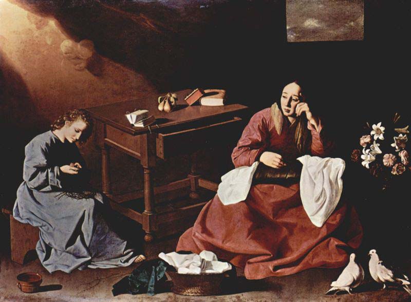 Francisco de Zurbaran Christ and the Virgin in the House at Nazareth,